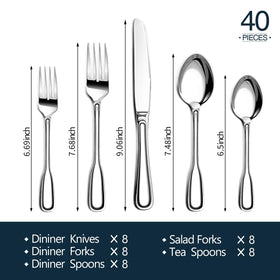 Nice Kitchen dishwasher-safe silverware set ensures easy cleanup after meals.