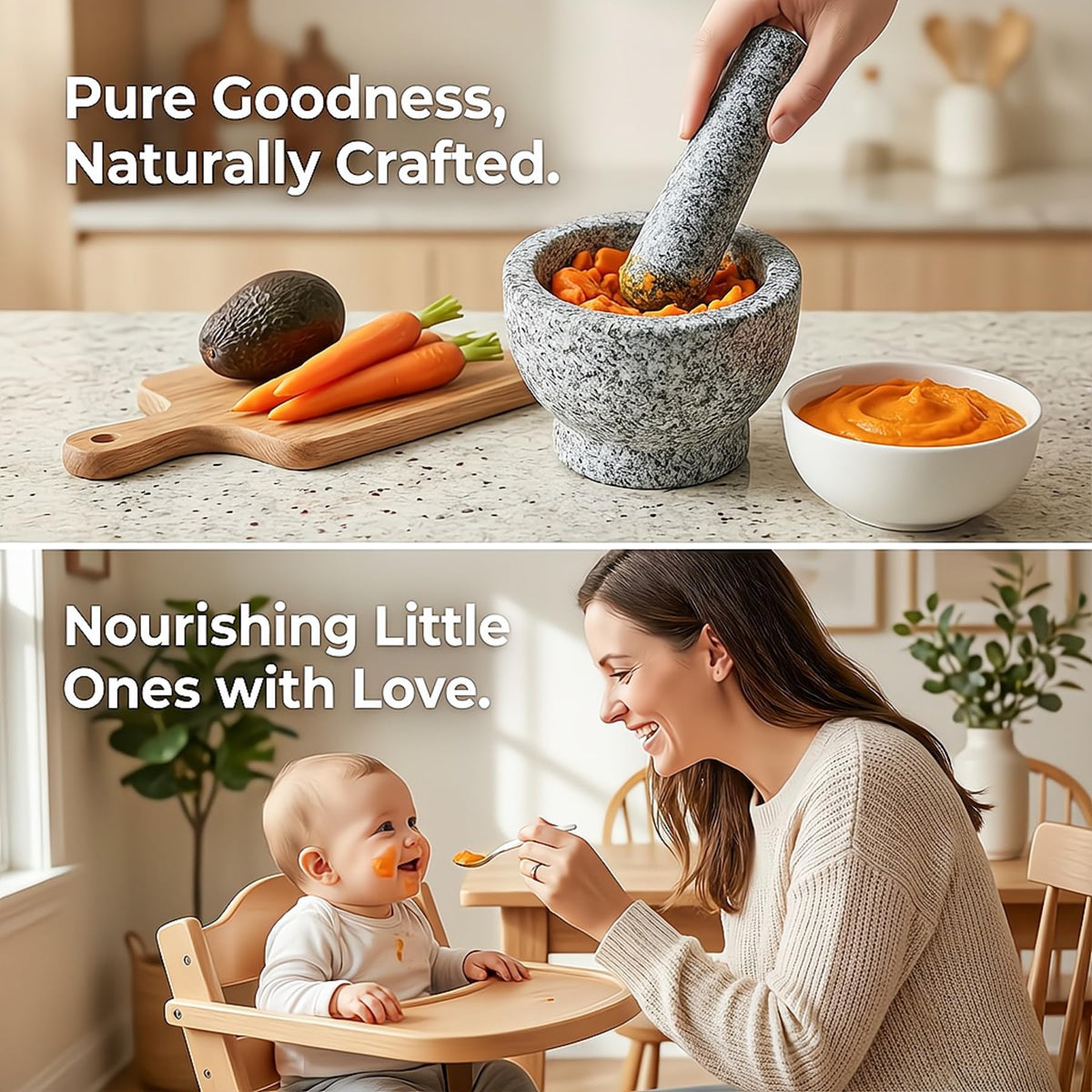 Nice2MiTu granite pestle mashing avocado for guacamole