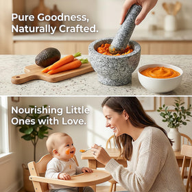 Nice2MiTu granite pestle mashing avocado for guacamole