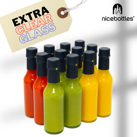 Nicebottles black screw caps provide secure closures and pilfer-proof protection.