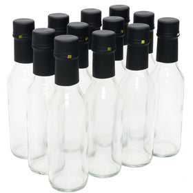 Nicebottles clear glass woozy bottle 5oz ideal for sauces and dressings.