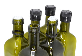 Nicebottles dark-green glass olive oil bottles protect contents from light and spoilage.
