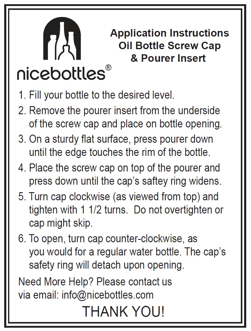 Nicebottles gift-ready olive oil bottles ideal for home or cafe presentation.