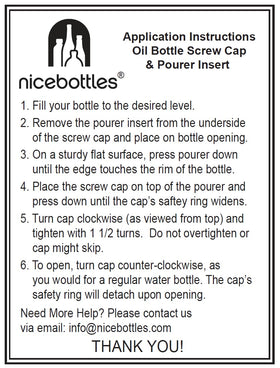 Nicebottles gift-ready olive oil bottles ideal for home or cafe presentation.