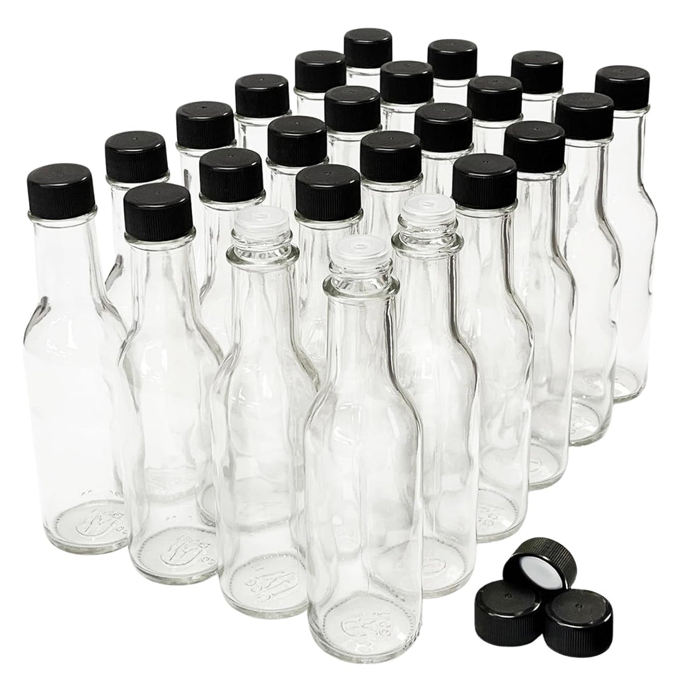 Nicebottles hot sauce bottle clear glass showcases vibrant sauce color and consistency.