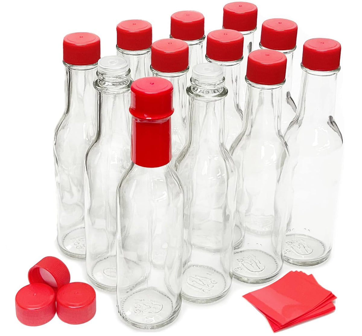 Nicebottles hot sauce bottle with dasher top for precise dispensing.