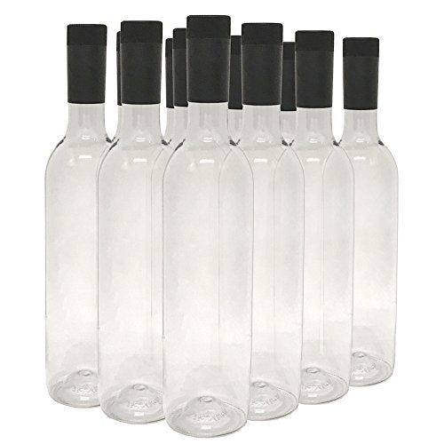 nicebottles clear 750ml plastic wine bottle with pilfer-proof cap for secure storage