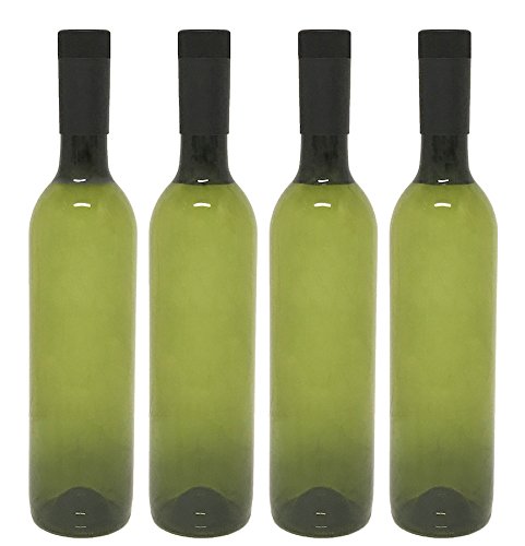 Nicebottles green 750ml plastic wine bottle with screw cap, lightweight and reusable for events