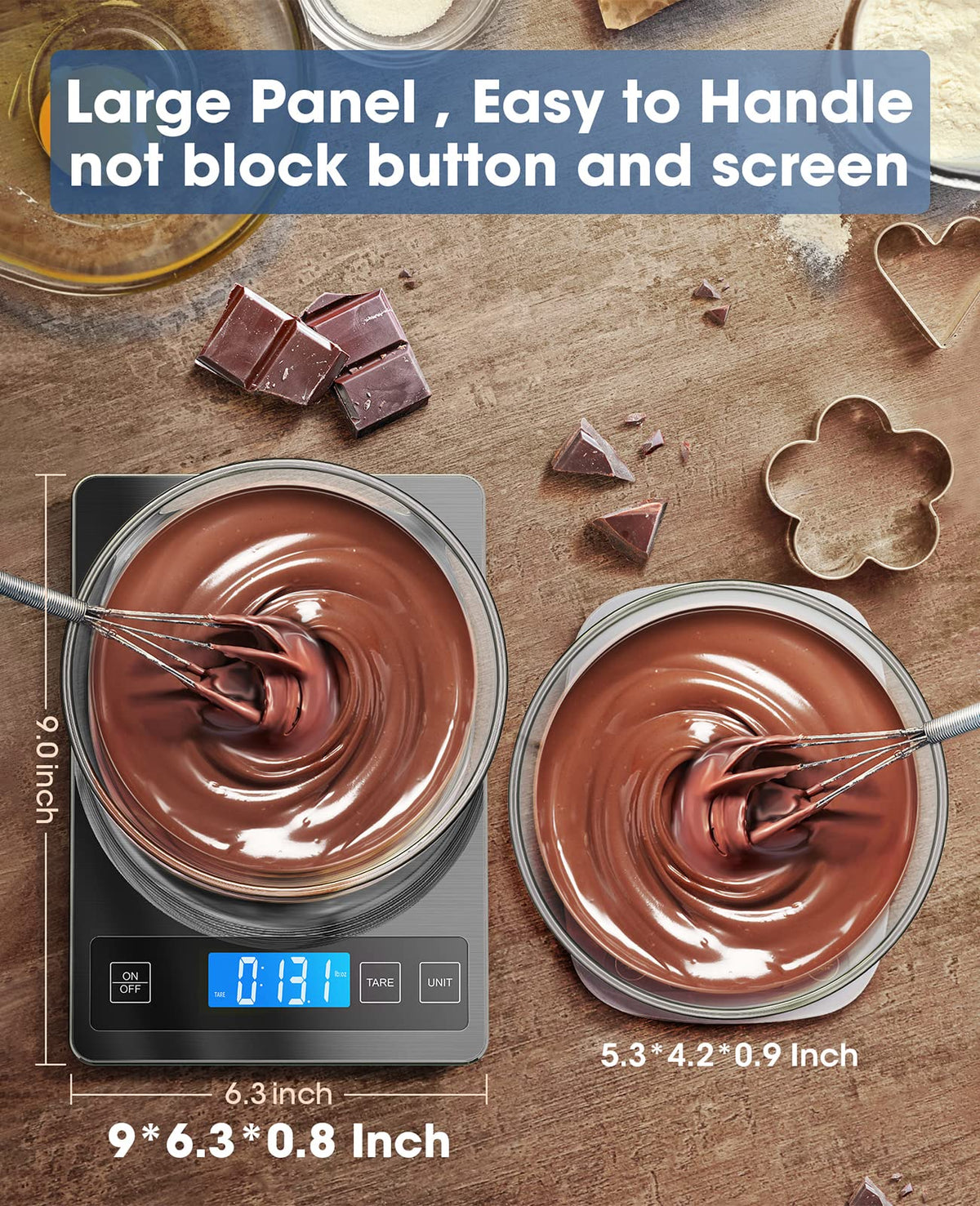 Nicewell Food Scale display readout shows grams and ounces for easy measurement