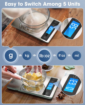 Nicewell tempered glass top with stainless steel base for durability and easy cleanup.