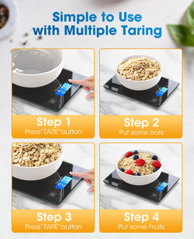 Nicewell tempered glass top resists fingerprints for a clean kitchen workspace.