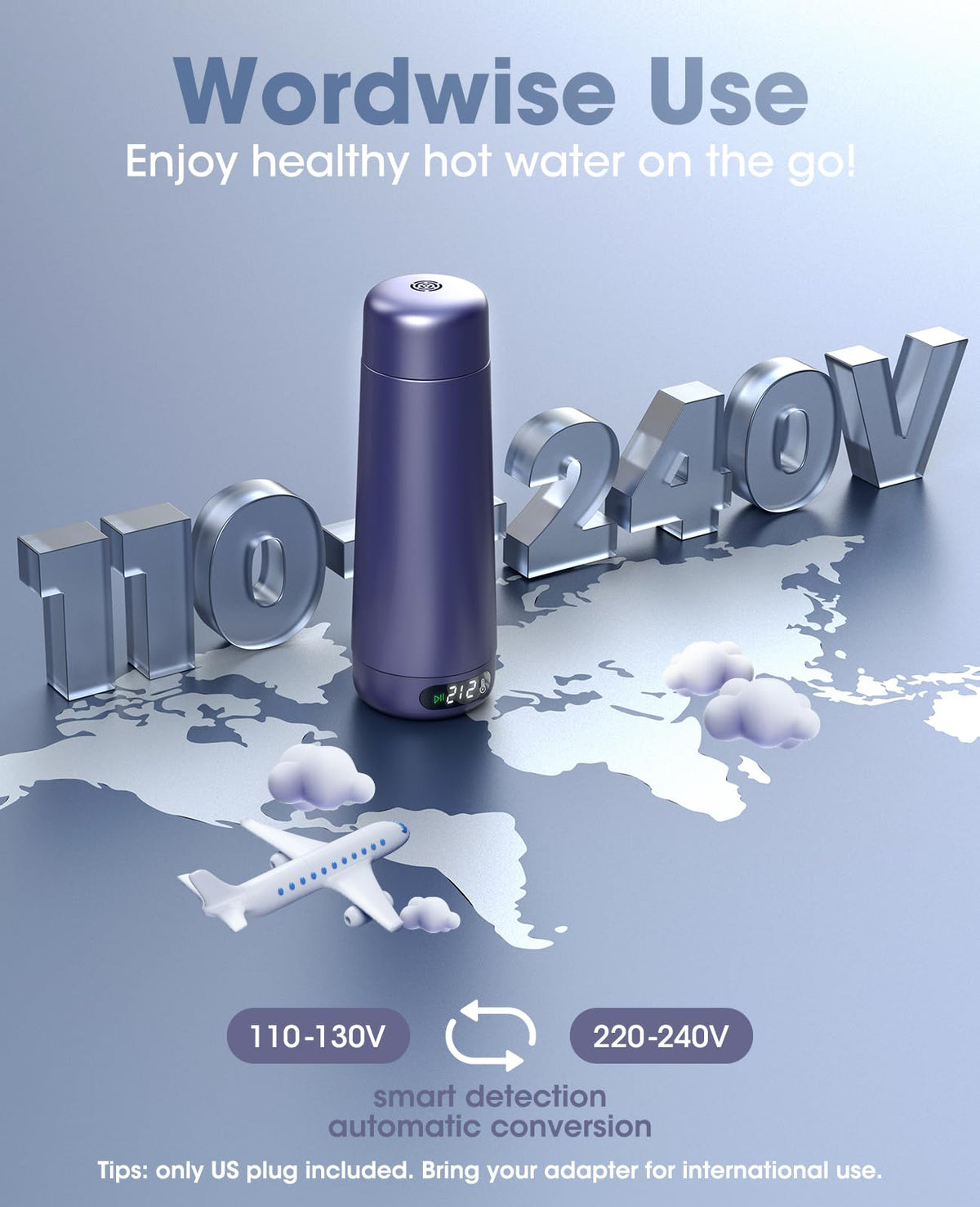 Nicewell 316 stainless interior ensures clean-tasting water for tea and coffee.
