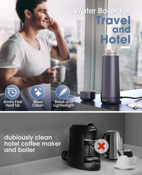 Nicewell Travel Kettle LCD display showing real-time temperature for precise brewing.