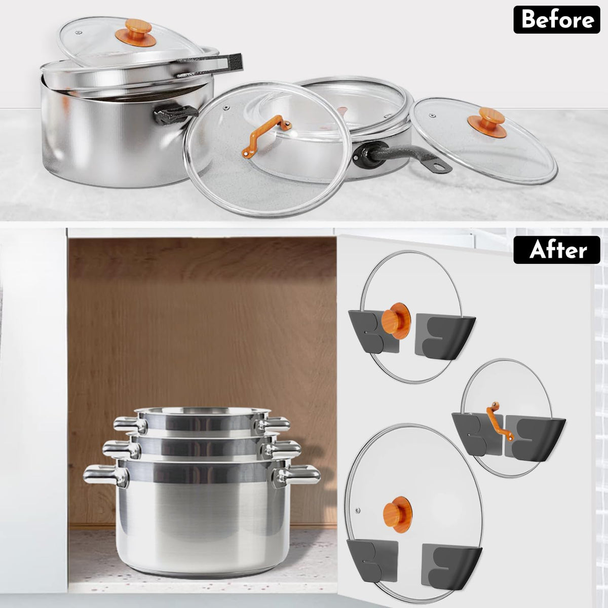 Niceyos modern kitchen lid organizer design complements contemporary spaces