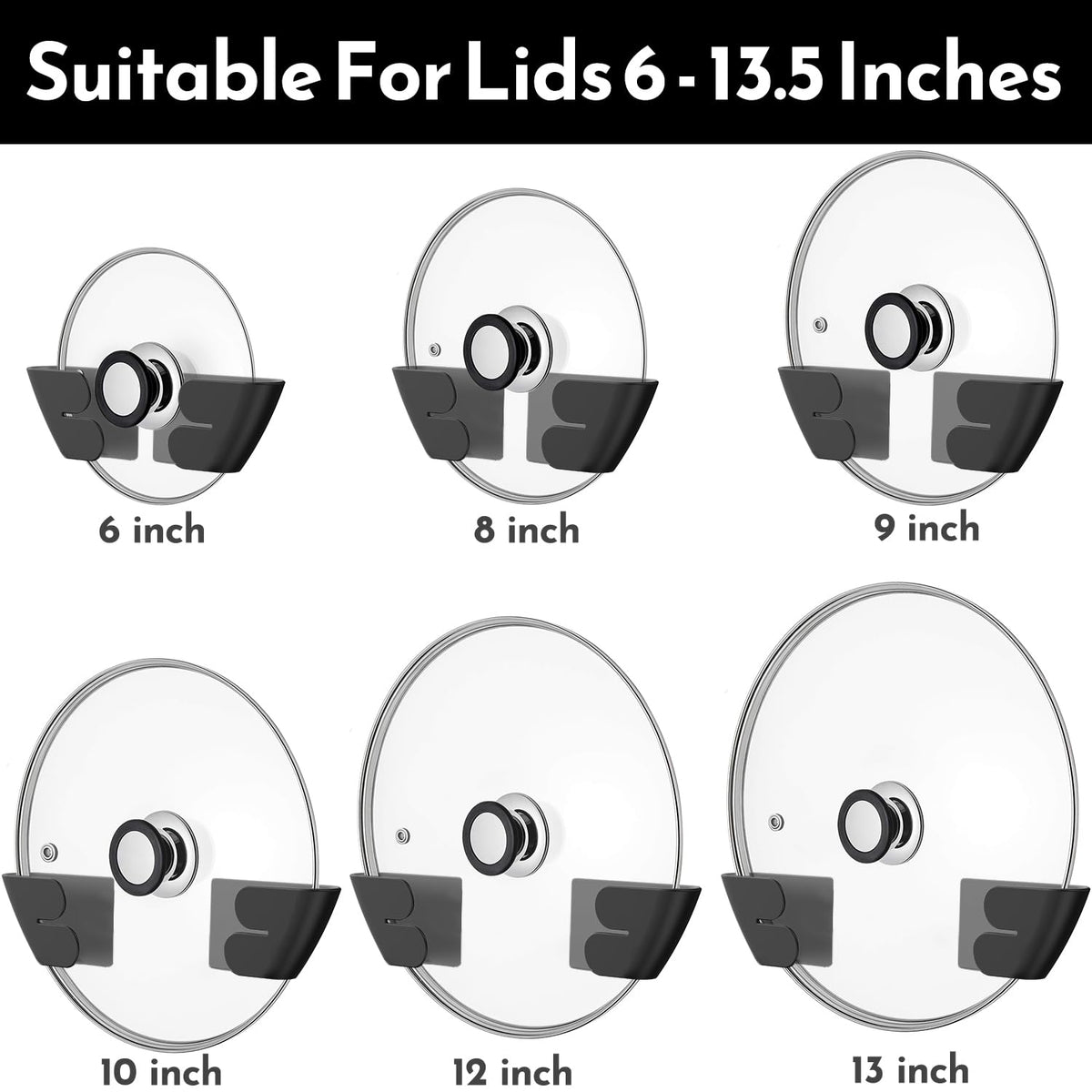 Niceyos pot lid organizer mounted on wall to save cabinet space
