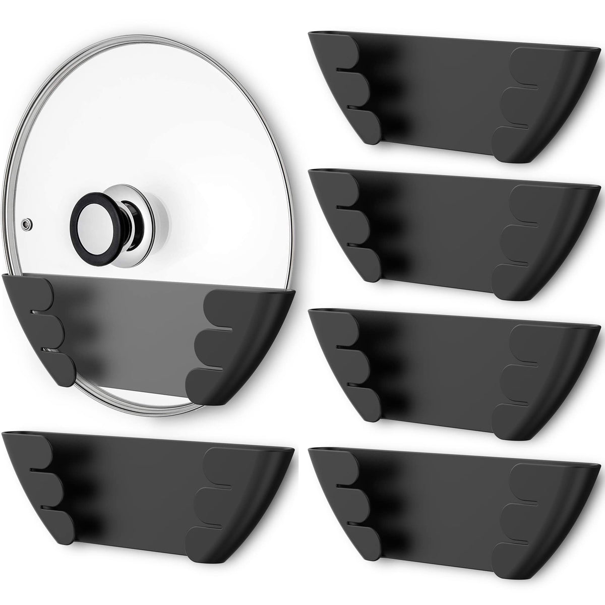 Niceyos universal pot lid organizer mounted on wall for easy lid access