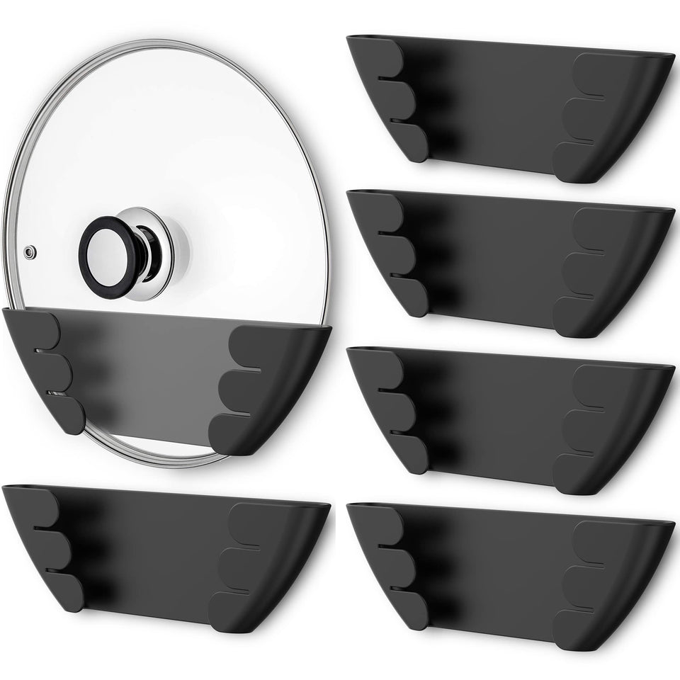 Niceyos universal pot lid organizer mounted on wall for easy lid access