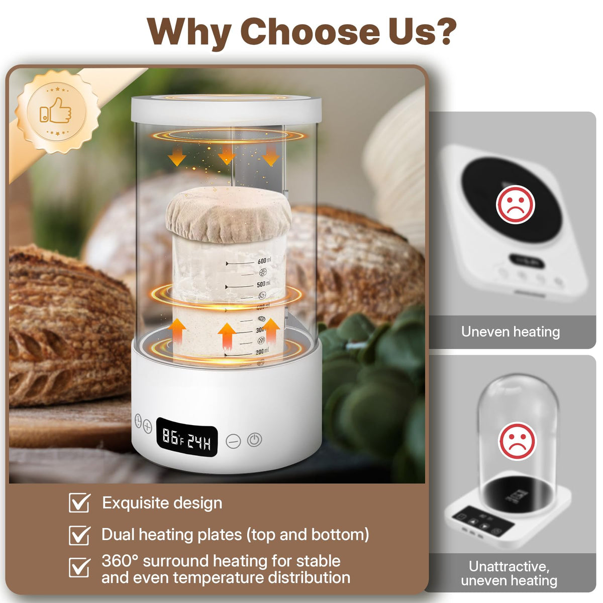 NICOFPHY 1°F thermostat enables precise fermentation control.