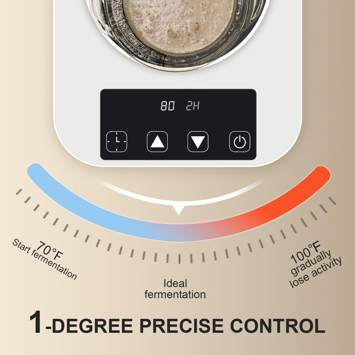 NICOFPHY precise temperature dial for exact fermentation temperature control.