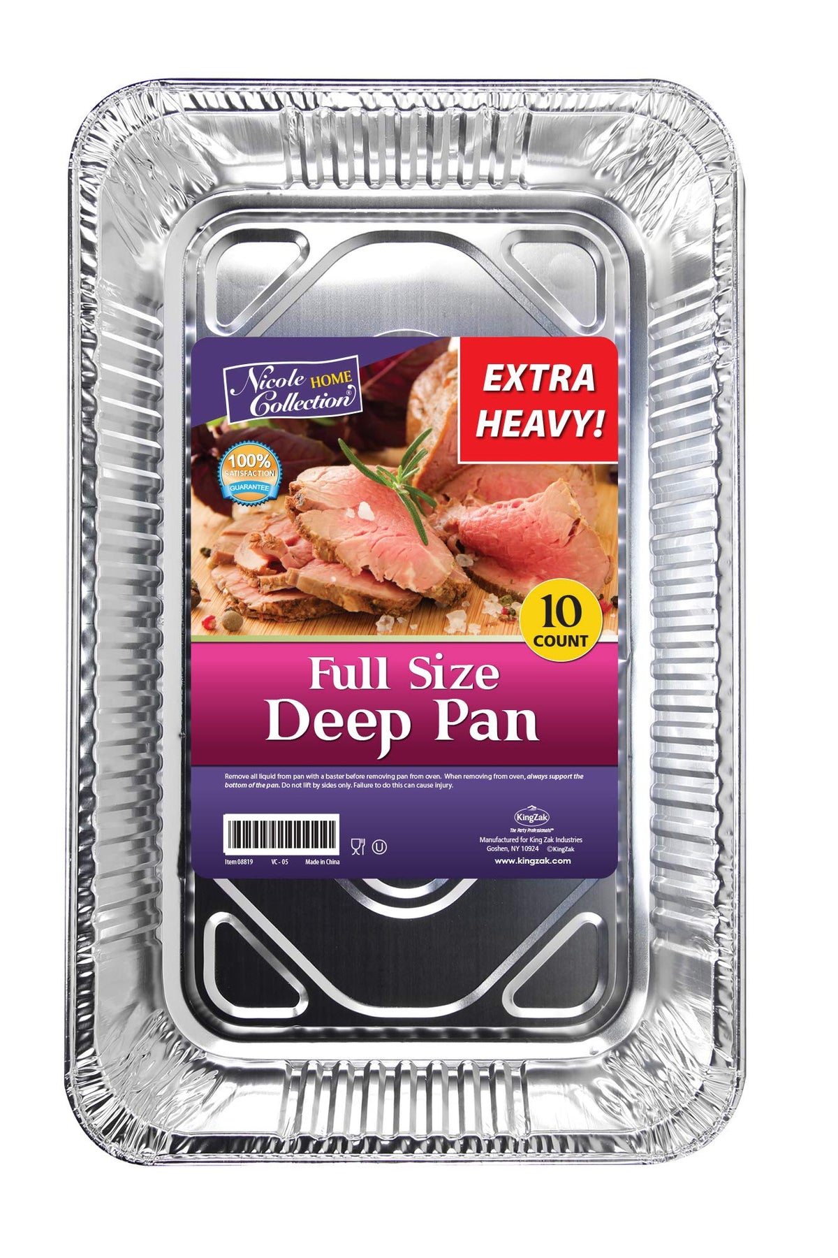 Nicole Home Collection aluminum full-size 21x13 pan for large roasts and casseroles.