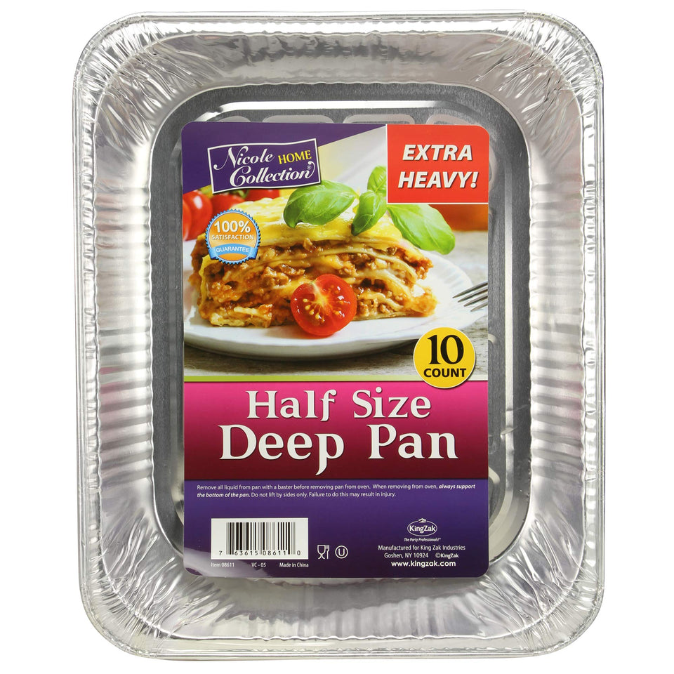 Nicole Home Collection aluminum half-size 9x13 pan for even baking and roasting.