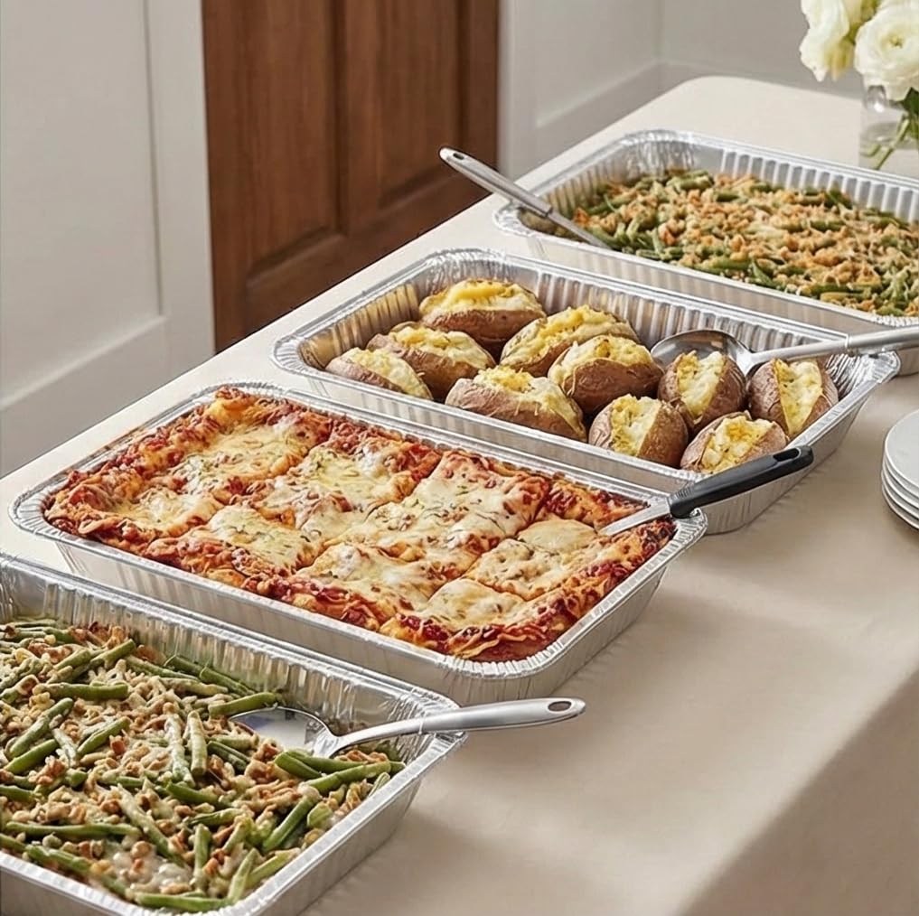 Nicole Home Collection catering pan in action at a buffet.