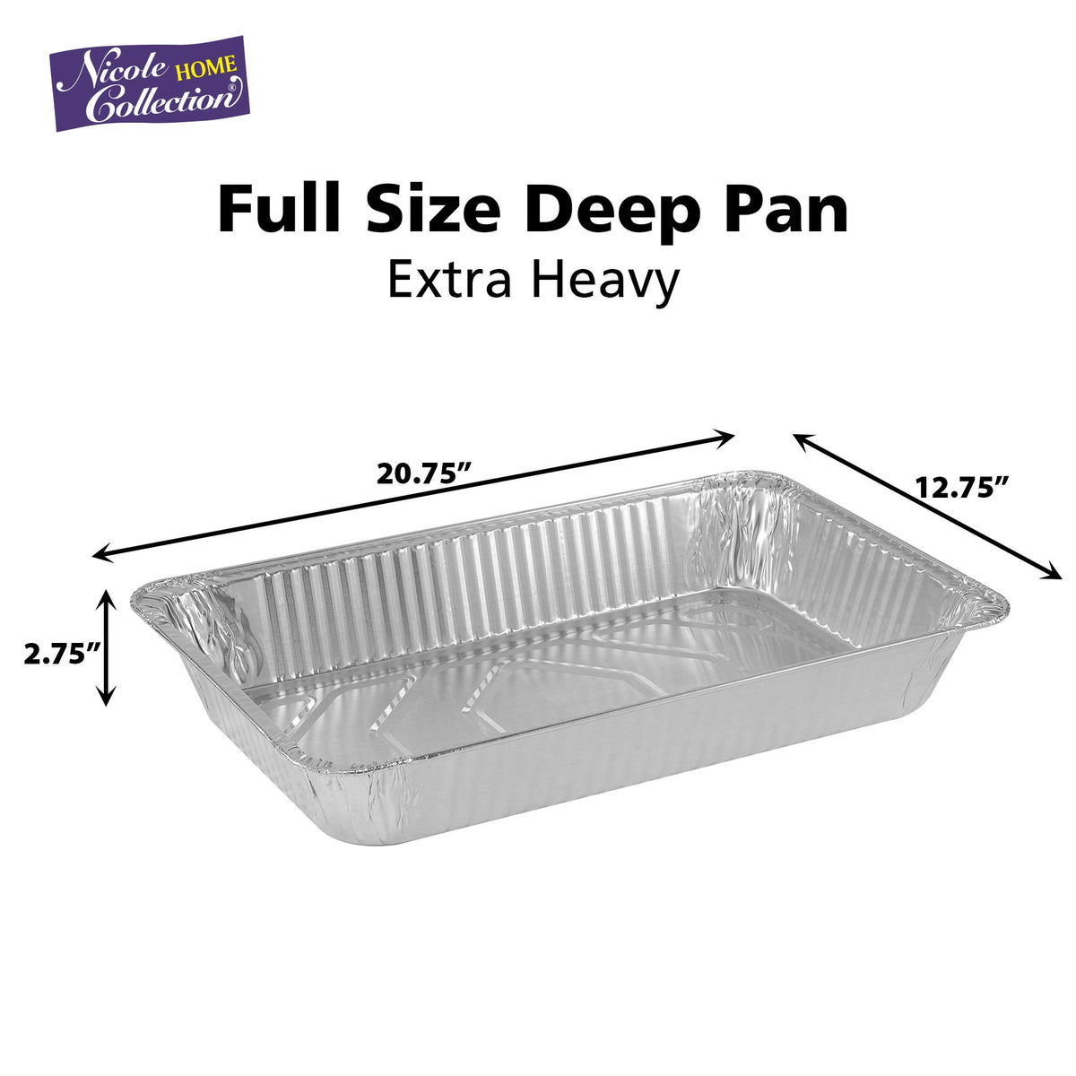 Nicole Home Collection disposable roasting pan perfect for hotel buffets and catering.