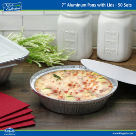 Nicole Home Collection durable aluminum pan with lid stays sturdy during transport.