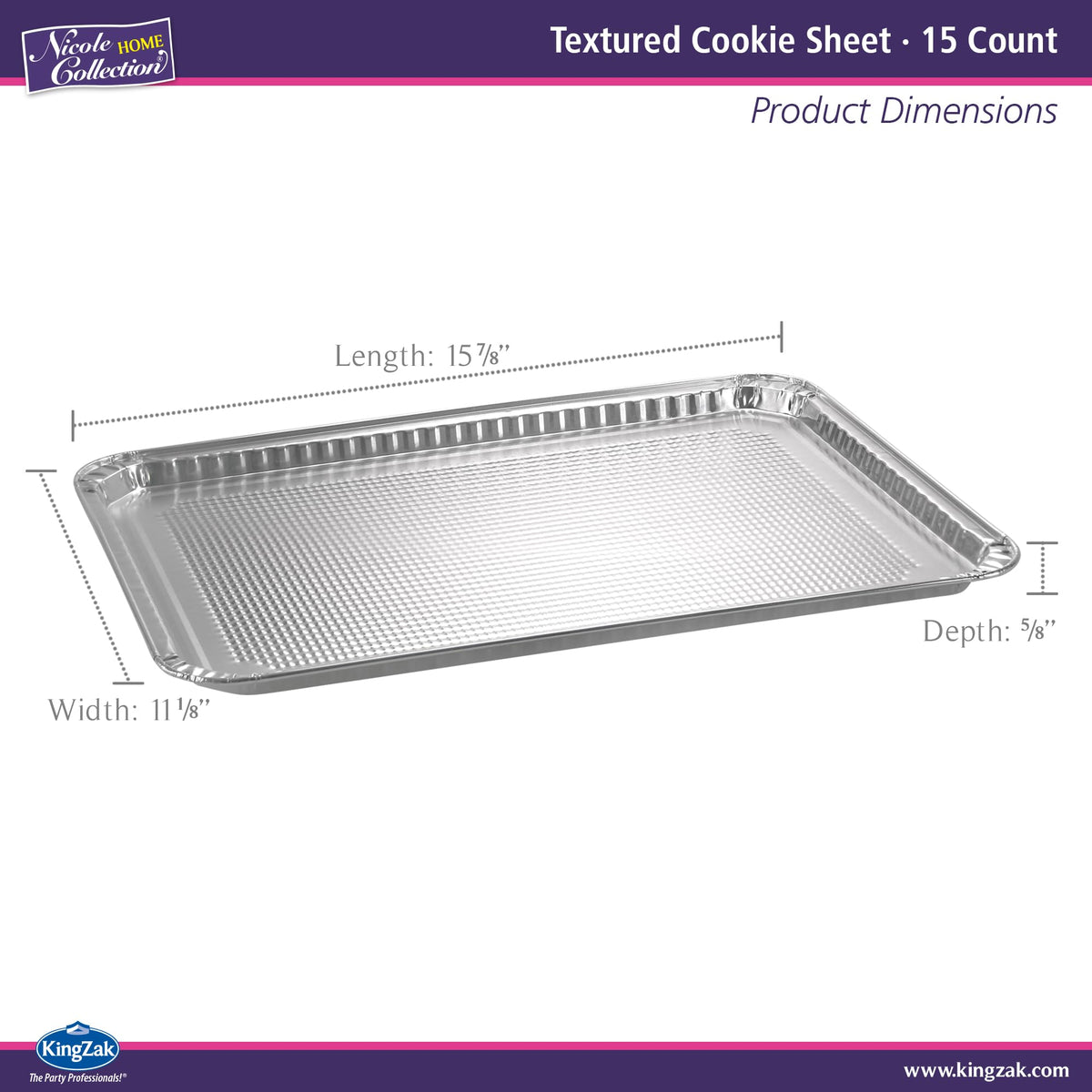 Nicole Home Collection fifteen-count aluminum baking sheets for easy prep.