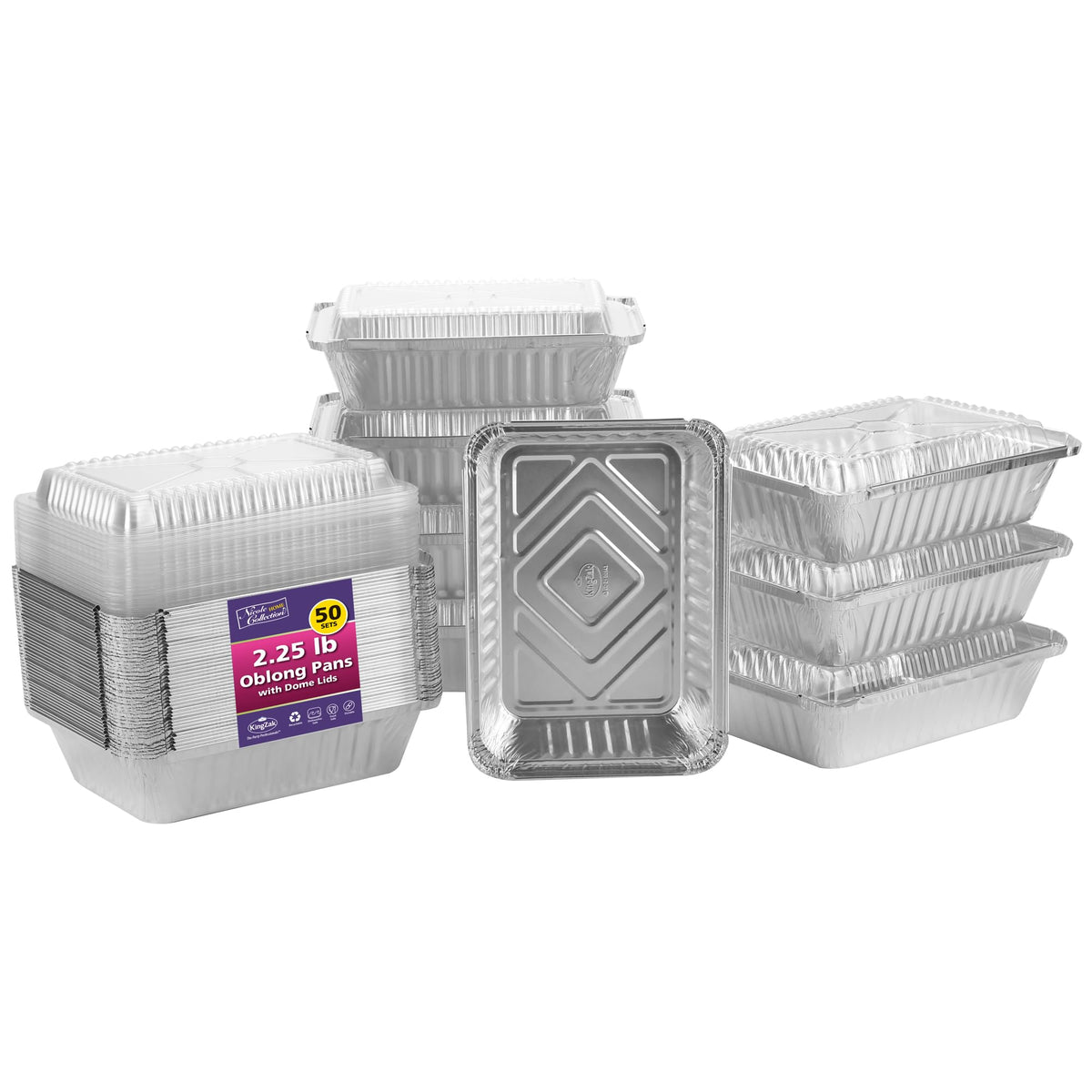 Nicole Home Collection disposable foil pans with lids, sturdy and practical for serving.