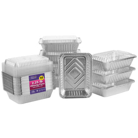 Nicole Home Collection disposable foil pans with lids, sturdy and practical for serving.