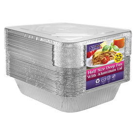 Nicole Home Collection half-size aluminum pan with lid for organized baking and easy transport