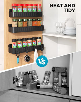 Nieifi spice rack adhesive installation sticks to tile for drill-free setup