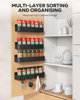 Nieifi wall-mount spice rack on cabinet door for easy reach