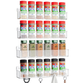 Nieifi spice rack wall mount with clear visibility for quick spice access.