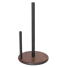 Niffgaff paper towel holder with wood base on kitchen counter for vintage charm and stability