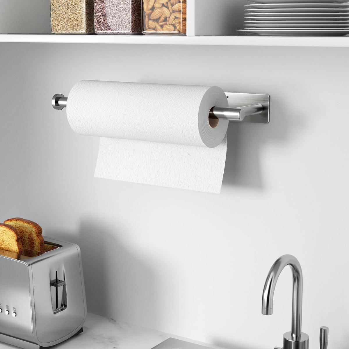 Niffgaff brushed nickel design resists water and rust for longevity.