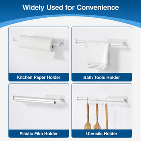 Niffgaff under-cabinet white paper towel holder for clutter-free countertops.