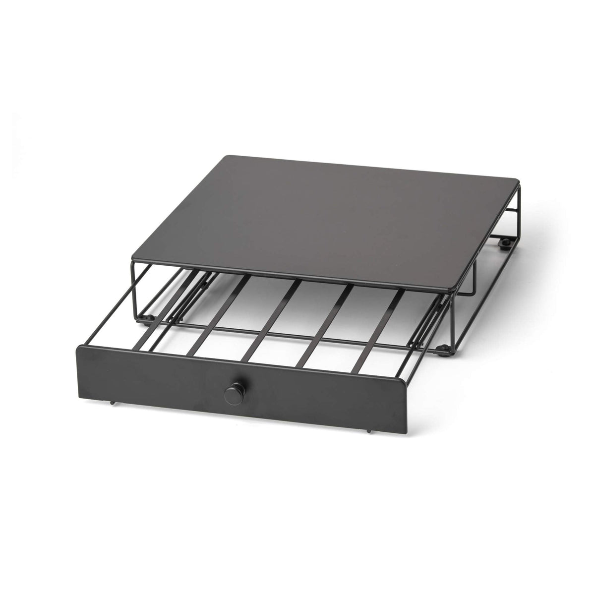 Nifty Solutions top surface with coffee maker demonstrates space-saving counter organization.