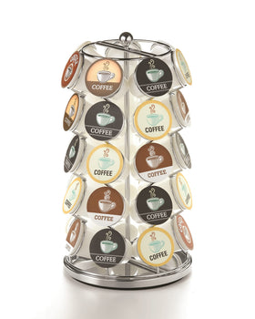 Nifty Solutions K Cup Holder with 360-degree spin displaying 35 pods for quick selection.