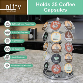 Nifty Solutions K Cup Holder compact dimensions save precious counter space.