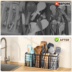 Nigelia ventilated design promotes air-drying for faster utensil recovery.