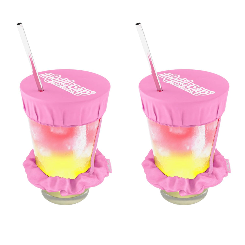 NightCap wearable drink-scrunchie worn on wrist shields your drink at bars.