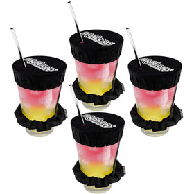 NightCap drink cover scrunchie worn on the wrist for quick protection at bars.