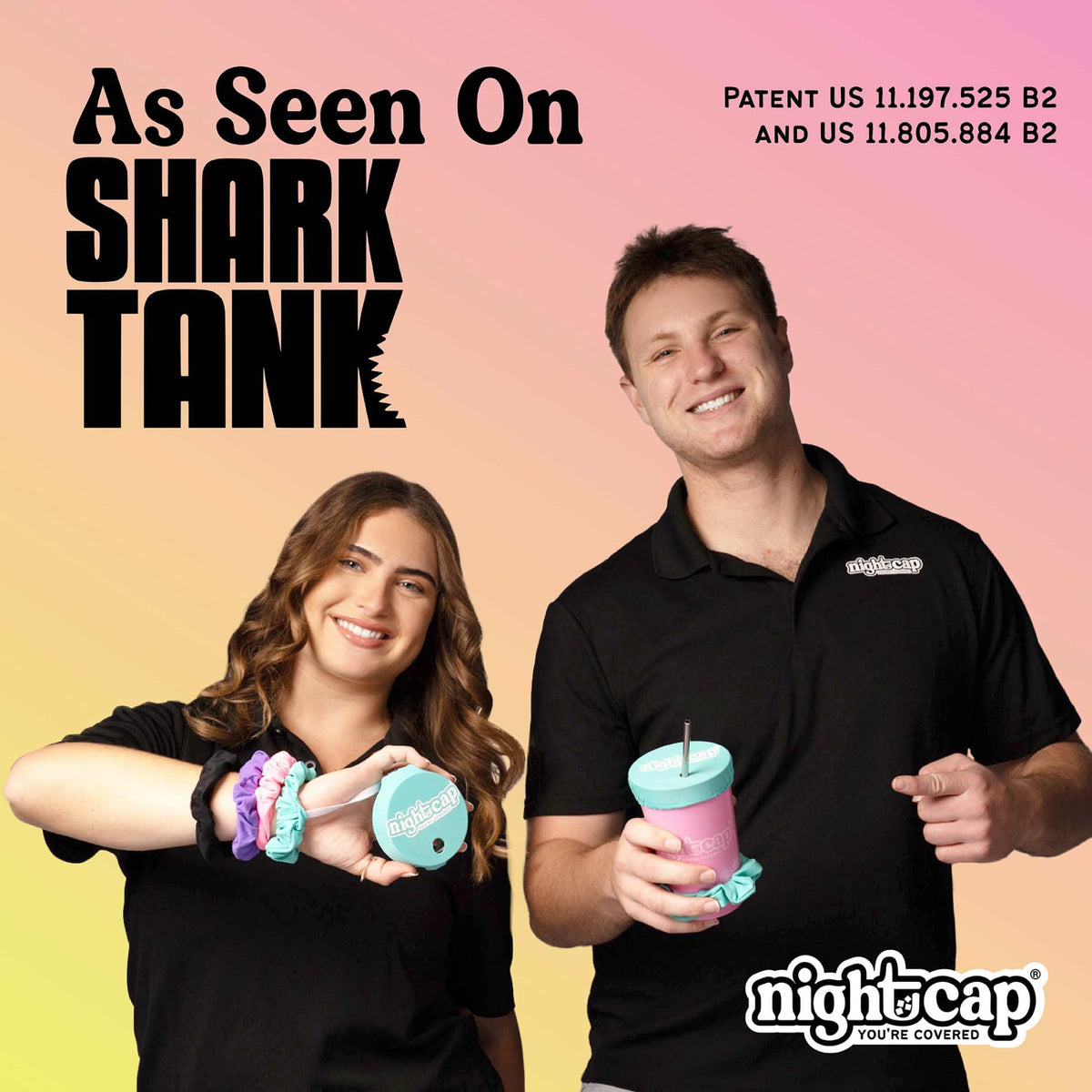 NightCap stretch fabric creates a barrier around cups for safer socializing.