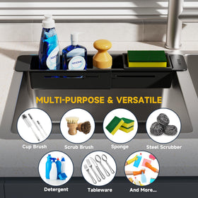 NiHome multipurpose kitchen storage rack holds towels, sponges, and tools