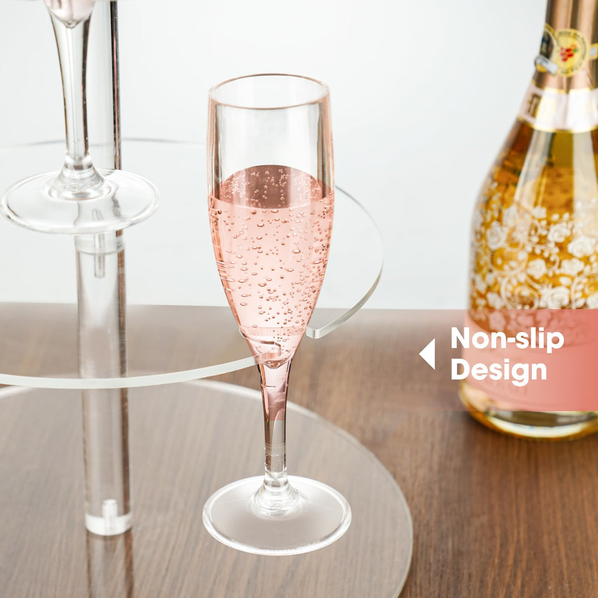 NiHome champagne tower demonstrates 12-glass capacity for efficient party display.