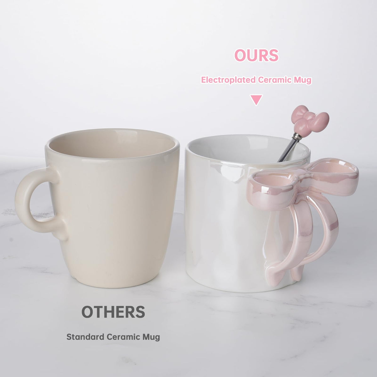 NiHome 12oz mug ideal for coffee or tea in pink.