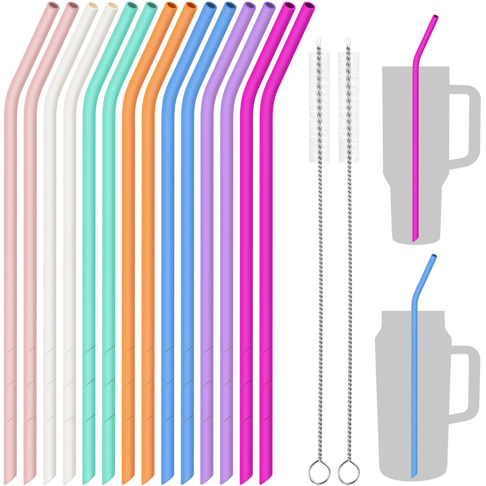 NiHome 14-inch silicone straw for large bottles compatible with Stanley 40oz for easy sipping