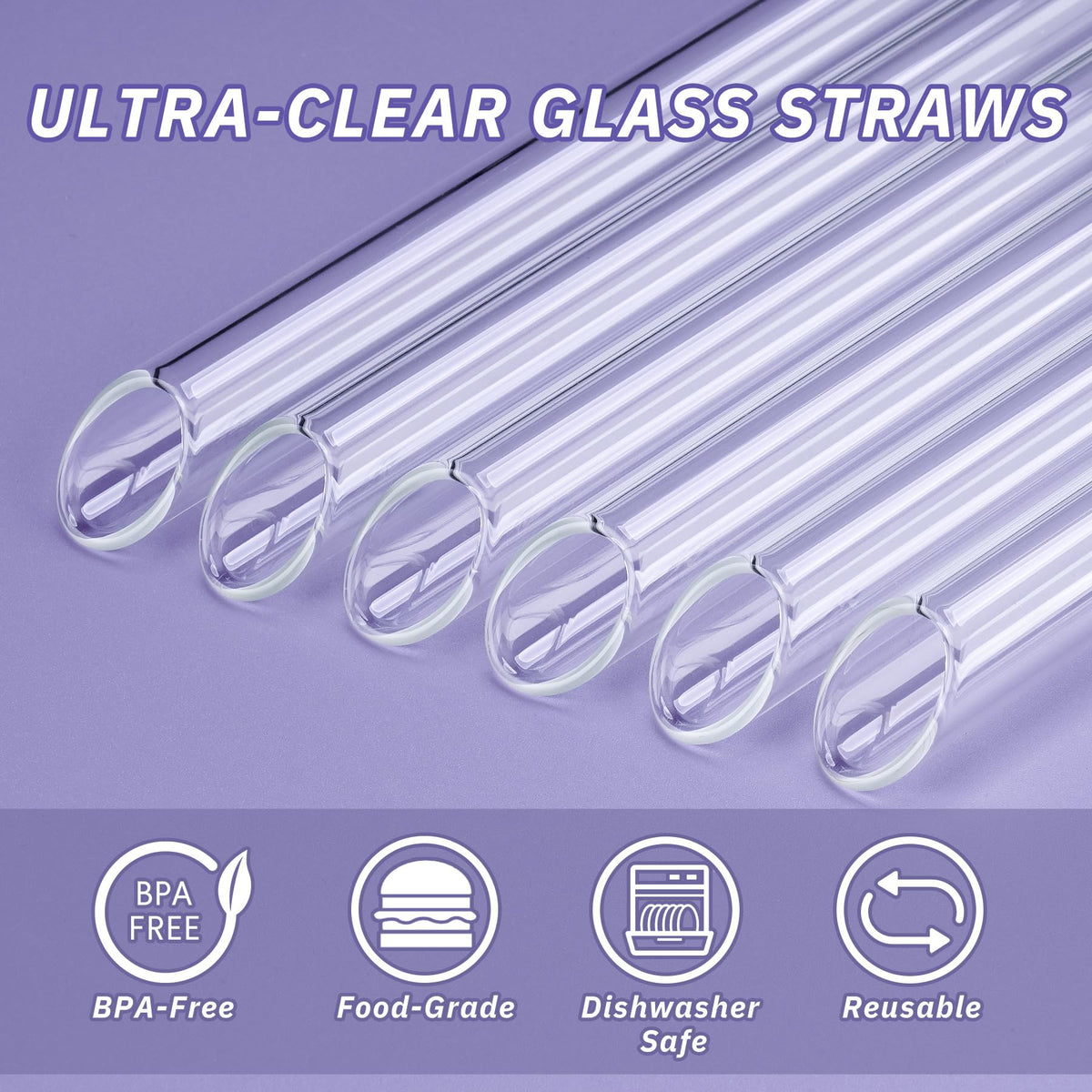 NiHome 14mm extra-wide straw ideal for large tapioca pearls and thick smoothies.